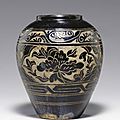 A Cizhou cut-glazed ovoid jar, Jin dynasty (1115-1234), possibly Xixia kingdom, 12th-early 13th century