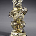 A fine german silver-gilt drinking cup modelled as a bear, hans auf der burg, nuremberg, circa 1598-1602