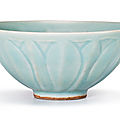 A longquan celadon 'lotus' bowl, song dynasty (960-1279)