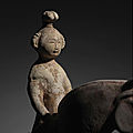 Cavalière, chine, dynastie tang, ca 7° siècle
