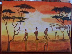 Tableau Acrylique Africain