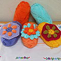 Crochet : puffed daisy, lily pad et point popcorn
