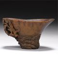 A fine rhinoceros horn libation cup. qing dynasty, 17th/18th century