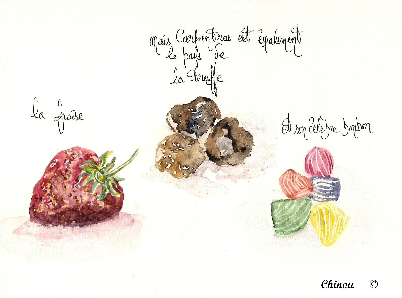 Carpentras : bonbon, fraise, truffe