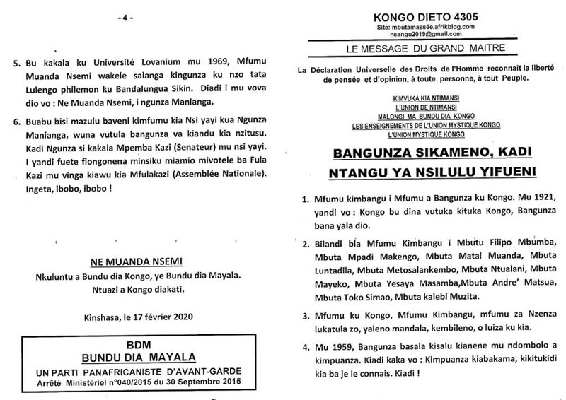 BANGUNZA SIKAMENO KADI NTANGU YA NSILULU YIFUENI a