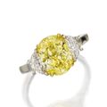 Fancy intense yellow diamond ring, cartier