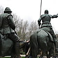 Madrid, statue de Don Quichotte et Sancho Panza, de dos (Espagne)