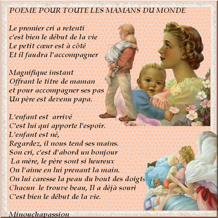 Poeme Pour Toutes Les Mamans Du Monde Bienvenue Chez Minouchapassion