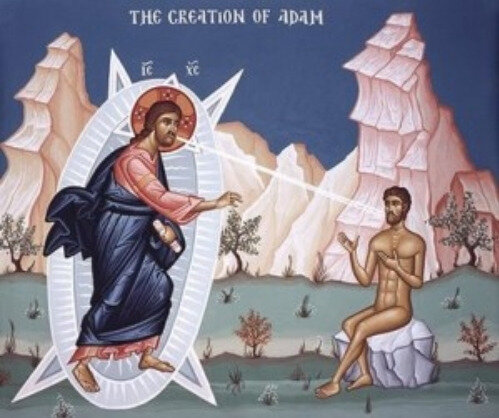 Création d'Adam par le Christ ressuscité