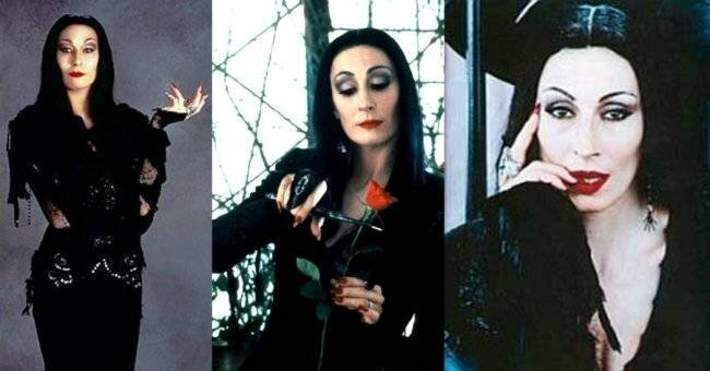 Anjelica Huston dans le rôle de Morticia Addams dans La Famille Addams