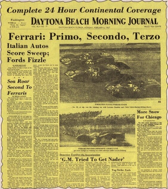 1967-Daytona-412 P_330 P 4_330 P3 4-arrivee-Daytona Morning Journal