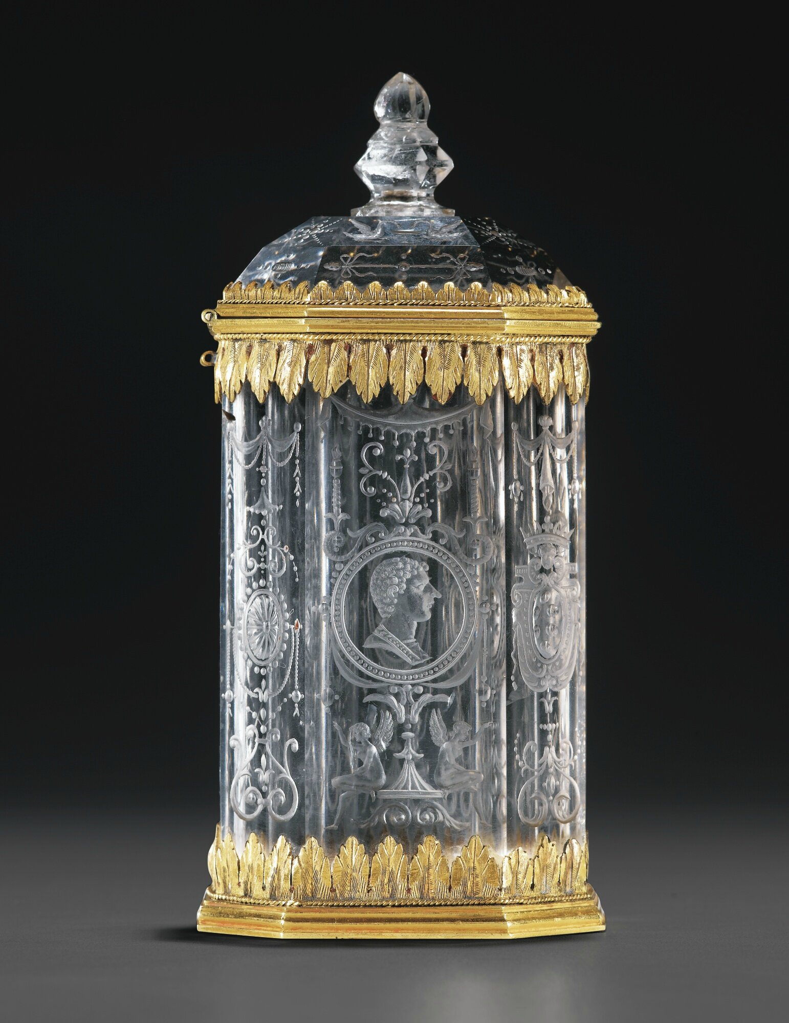 A rock crystal cup and cover with enameled gold mounts, probably French,  last third of the 19th century,, STONE III, 2022