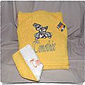 Cape de bain personnalisée COUPLE LAPIN pliée