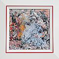 Histoire de collage - cadre blanc, fil rouge- (ND)