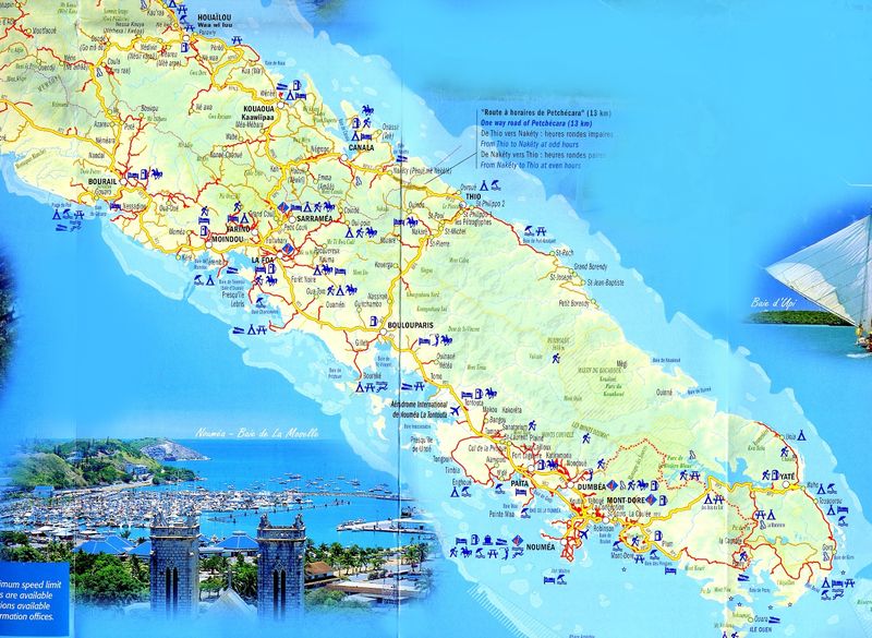 carte routiere nouvelle caledonie Récapitulatif des cartes et distances de Nouvelle Calédonie 