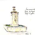 Sarrians: Fontaine sur la place centrale