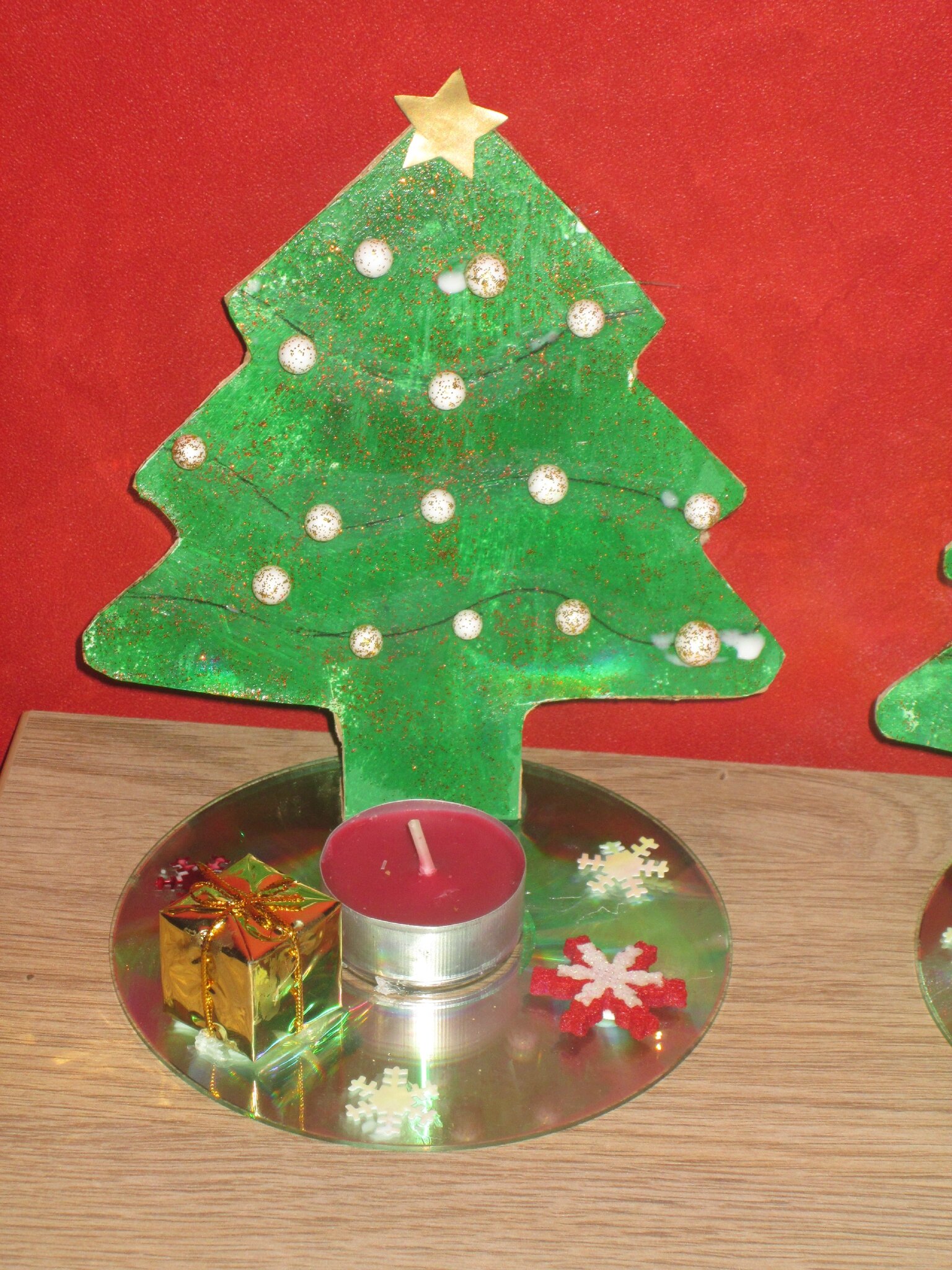 Décoration De Noel Avec Vieux Cd Photophore de Noël - Ca vous intéresse?