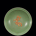 A large Longquan celadon charger, 14th century