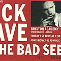 Nick cave & the bad seeds - vendredi 1er juin 1990 - brixton academy (london)