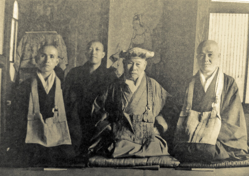 1 Maîtres du Ryutakuji, Sôen Nakagawa, Gempo Yamamoto,So Ju Suzuki droite-gauche