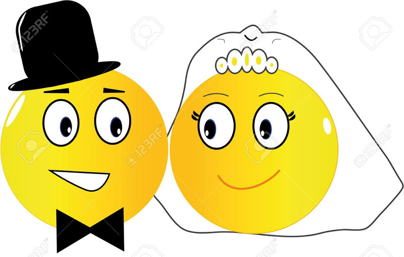 1457078-deux-emoticons-la-mariée-et-le-marié-mariés