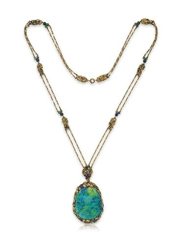 Bonhams : A sapphire, demantoid garnet and enamel suite, Attributed to Louis  Comfort Tiffany, Tiffany & Co.