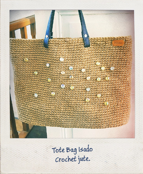 tote bag cabas sac crochet jute isado