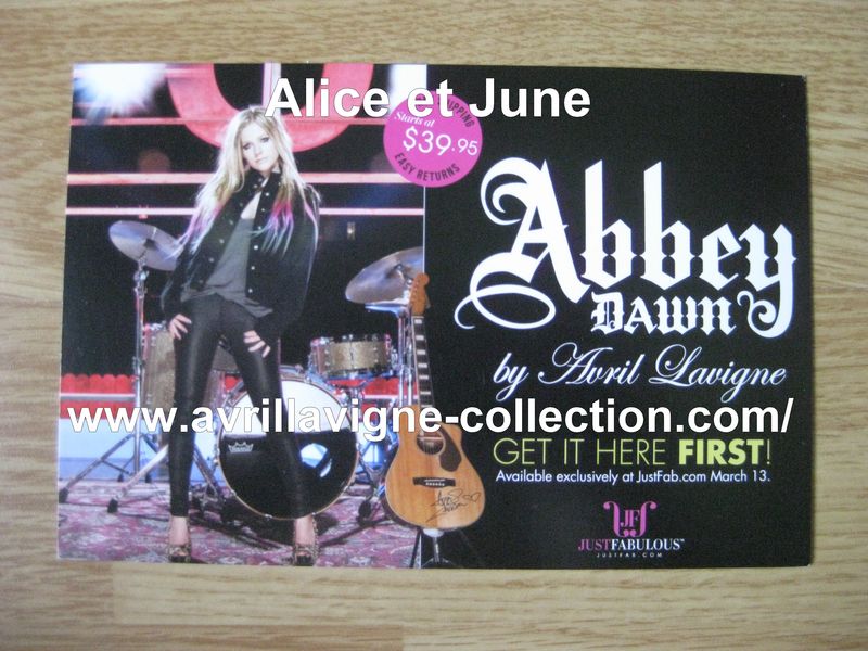 Carte postale promotionnelle Abbey Dawn for Just Fabulous (2012)