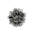 Black diamond and diamond 'flower' brooch