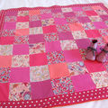 Plaid-couverture patchwork Liberty-Uni-Pois pour Lucie Joye