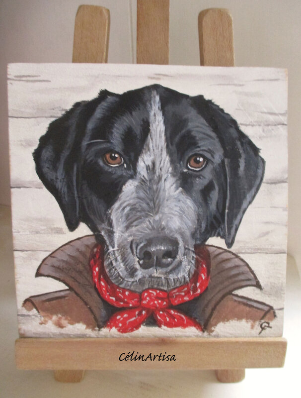 Joker, le chien (acrylique sur bois)