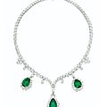 Impressive emerald and diamond necklace, harry winston