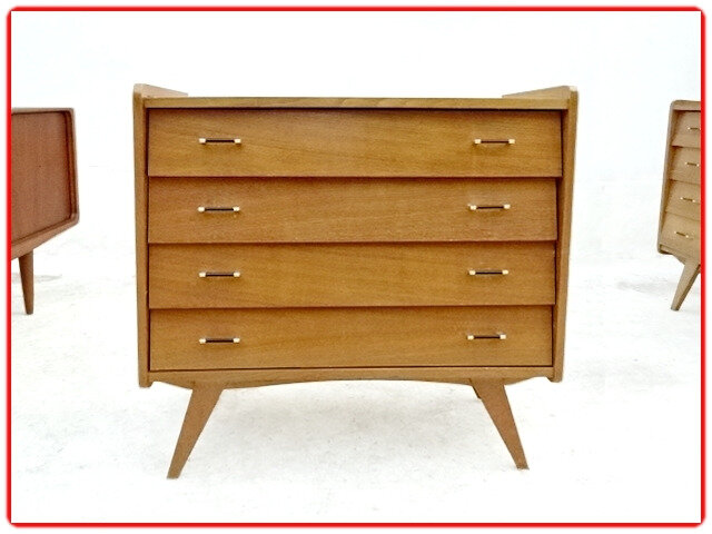 commode vintage pieds compas 1950 bakélite