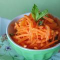 Salade de carottes, vinaigrette de pamplemousse et menthe