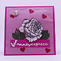 Carte rose rose - pink rose card