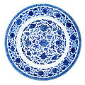 Chinese ming style blue and white glazed porcelain bowl. qianlong seal mark and of the period