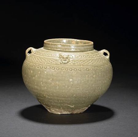 A_small_celadon_glazed_stoneware_jar