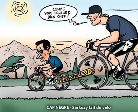 Humour Sarkozy Fait Du Velo Au Cap Negre Grincheuxmarrant