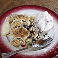 Crumble pommes, poires & chocolat