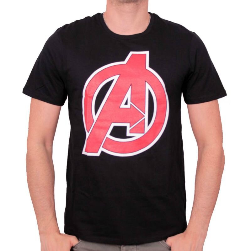 t-shirt avengers logo red & white