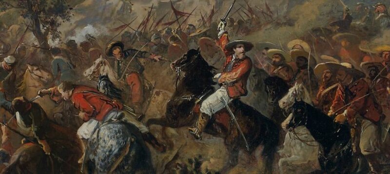 JEAN-ADOLPHE-BEAUCE-(1818-1875), détail de la bataille de Hierba-BuenaXIQUE)-LA-SCENE-REPRESENTE&HELLIP-