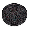 A large black tixi lacquer circular box and cover, ming dynasty (1368-1644)