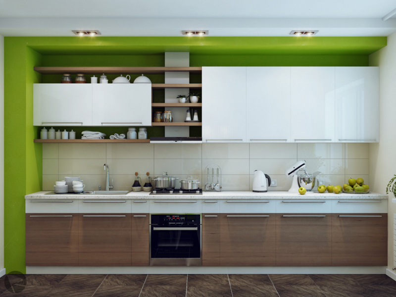 D cuisines by HOMEDISIGNING 8-Green-white-wood-kitchen (19)