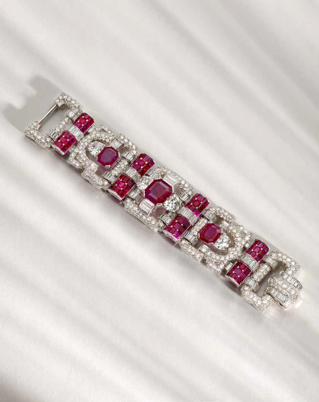An Art Deco ruby and diamond bracelet, Van Cleef & Arpels, circa 1940