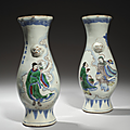 Paire de vases appliques. chine, période transition, xviie siècle