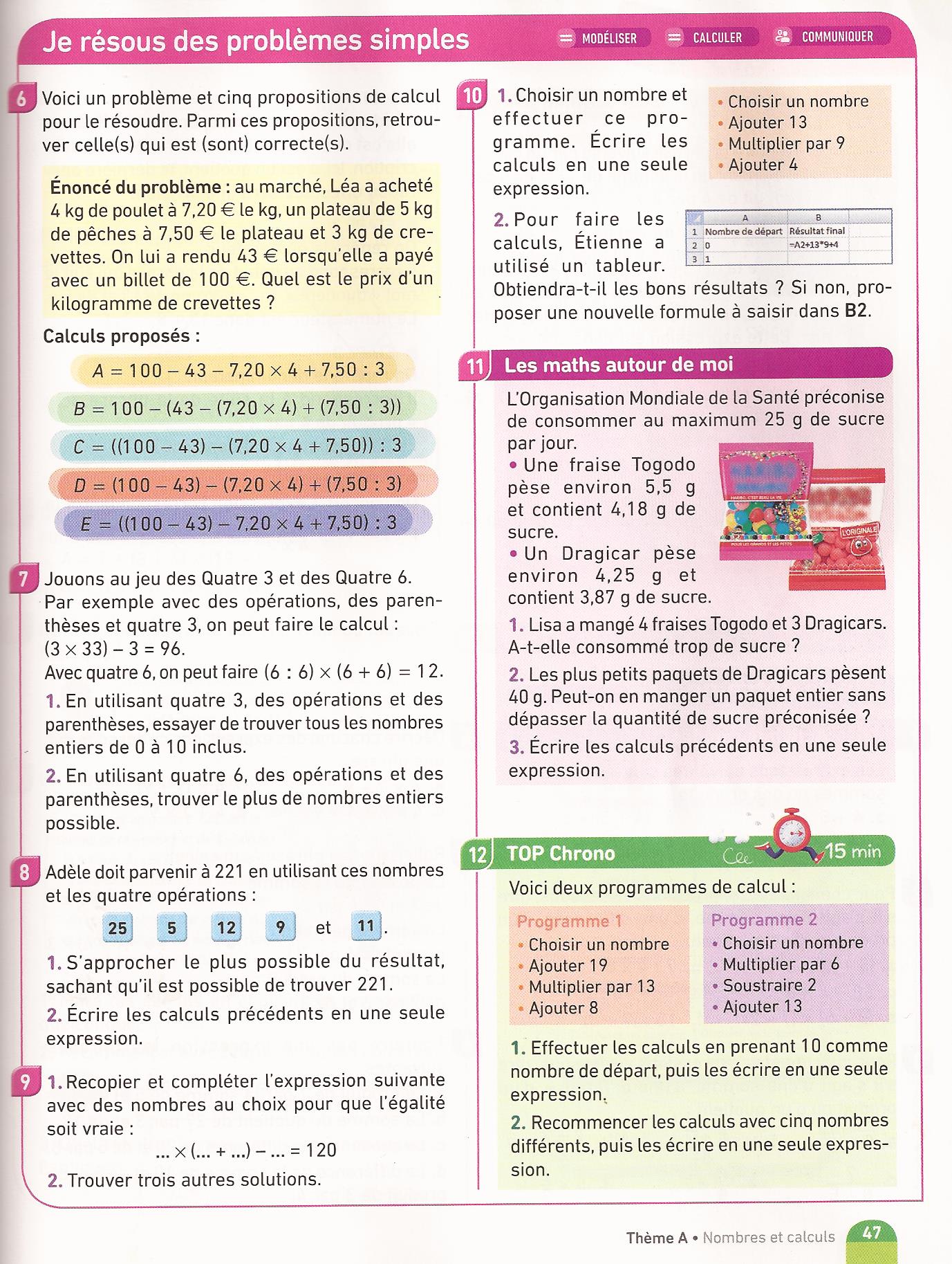 Trouver 221 Avec 25 5 12 9 Et 11 Livre : pages utiles - Les Maths à Romé