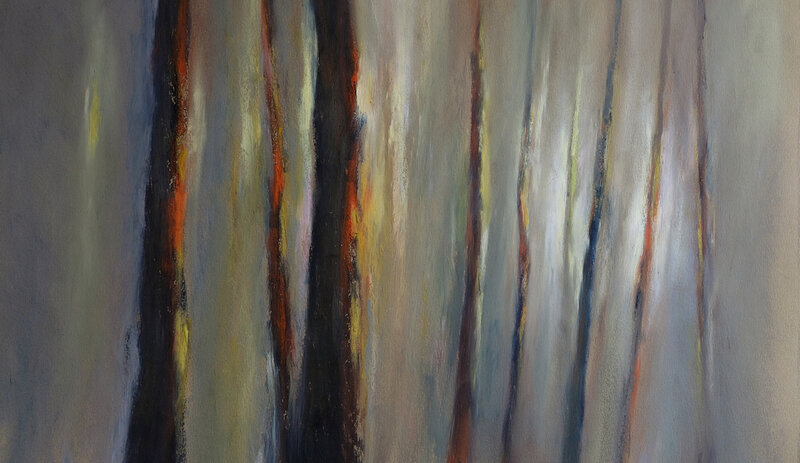 sequenced fog 4, mars 2018, pastel à l'huile, 48 x 32 cm