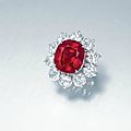 The crimson flame. an extrordinary ruby and diamond ring