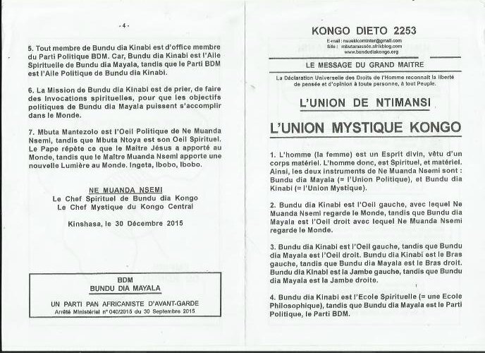 L'UNION MYSTIQUE KONGO a