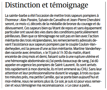 témoignage et reconnaissance